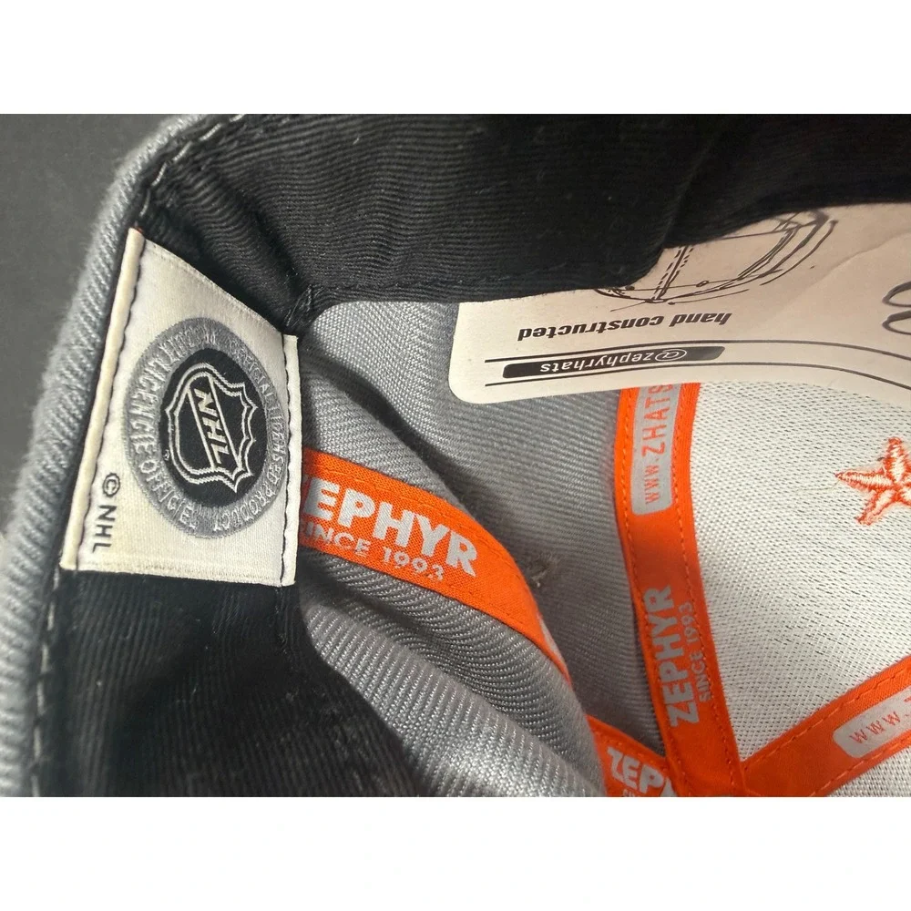 Zephyr Anaheim Ducks Hat Mens OSFA Grey Snapback NHL California Bear Logo Cap
